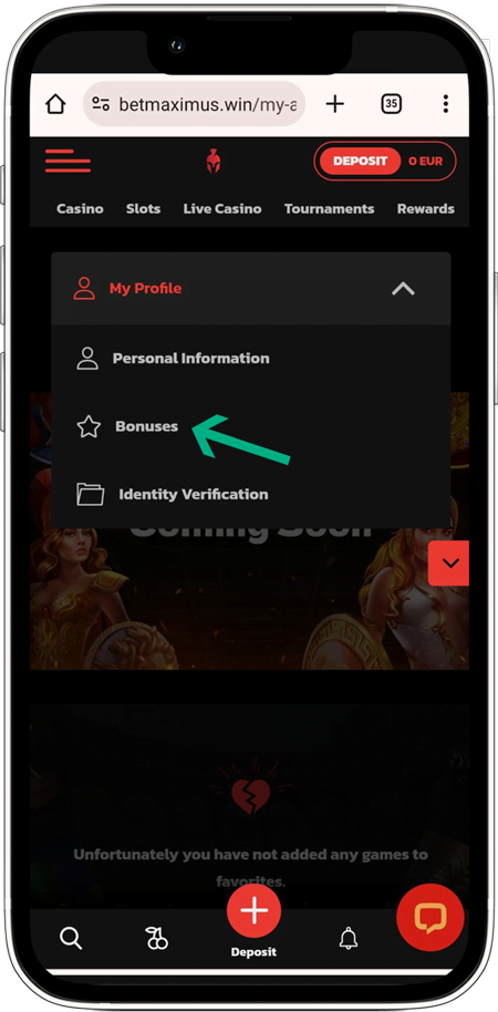 BetMaximus - No deposit Bonus - How to apply - 2